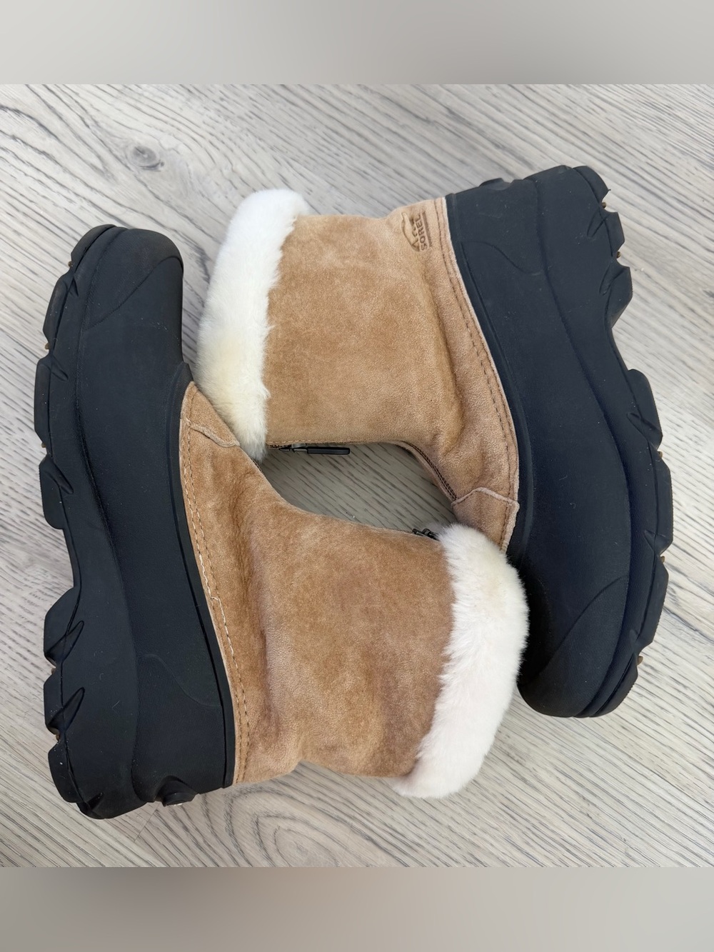 NEW Sorel Snow Angel Waterproof Suede Upper Thinsulate Zip Boots Size 8 $160 - Picture 8 of 11